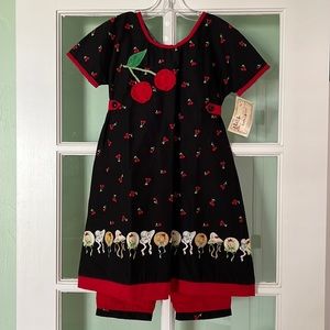 New Handmade Kids Size 3 A-line Dress With Capris Pants